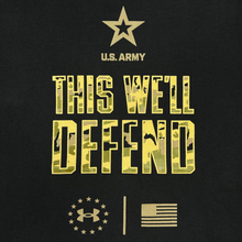 Load image into Gallery viewer, Army Under Armour This We&#39;ll Defend Camo Cotton T-Shirt (Black)