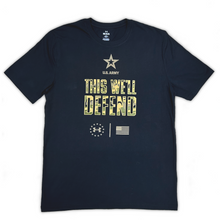 Load image into Gallery viewer, Army Under Armour This We&#39;ll Defend Camo Cotton T-Shirt (Black)