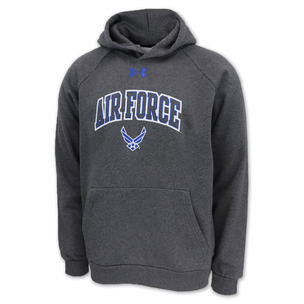 Air Force Under Armour Arch Wings All Day Fleece Hood (Carbon Heather)