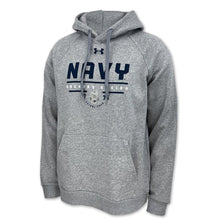 Load image into Gallery viewer, Navy Under Armour Anchors Aweigh All Day Fleece Hood (Heather)