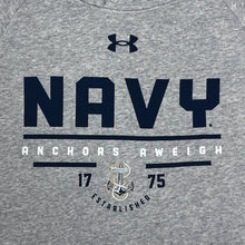 Load image into Gallery viewer, Navy Under Armour Anchors Aweigh All Day Fleece Hood (Heather)