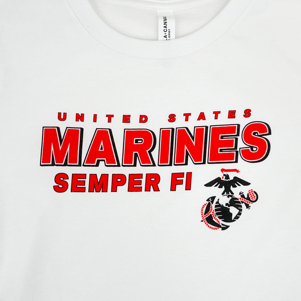 United States Marines Ladies Long Sleeve T-Shirt (White)