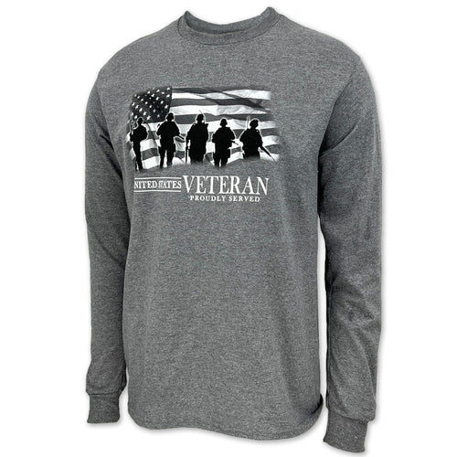 United States Veteran Proudly Served Long Sleeve T-Shirt (Graphite)