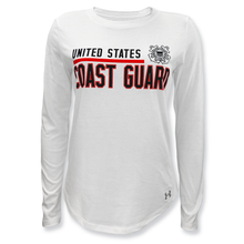Load image into Gallery viewer, United States Coast Guard Ladies Under Armour Long Sleeve T-Shirt (White)