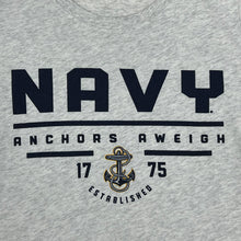 Load image into Gallery viewer, Navy Ladies Under Armour Anchors Aweigh T-Shirt (Silver Heather)
