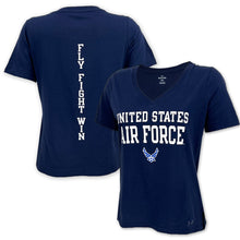Load image into Gallery viewer, United States Air Force Ladies Under Armour Performance Cotton T-Shirt (Navy)