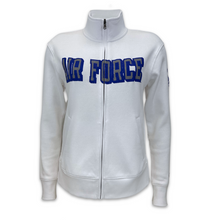 Load image into Gallery viewer, Air Force Ladies Under Armour Distressed Fleece Full Zip (White)