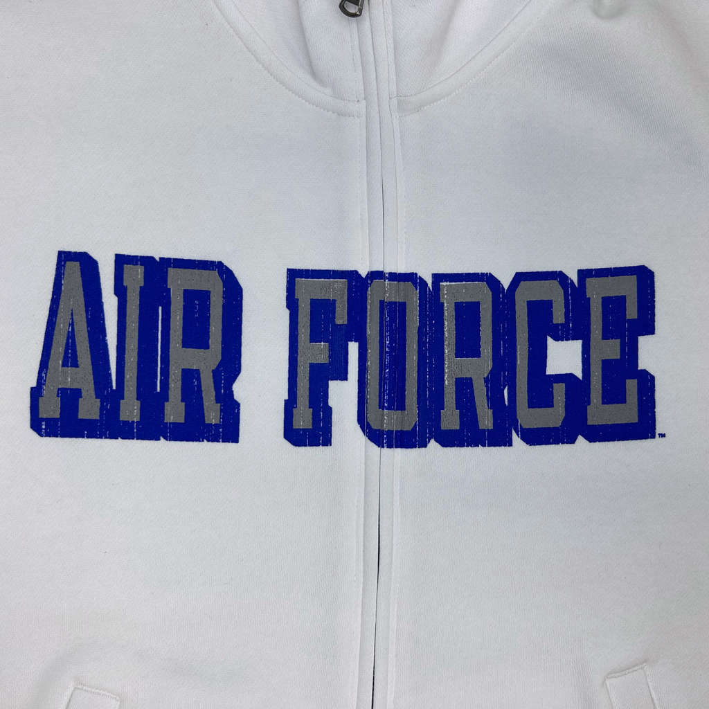 Air Force Ladies Under Armour Distressed Fleece Full Zip (White)