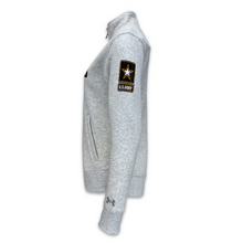 Load image into Gallery viewer, Army Ladies Under Armour Distressed Fleece Full Zip (Grey)