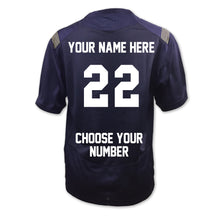 Load image into Gallery viewer, Youth Navy Under Armour Football Custom Jersey