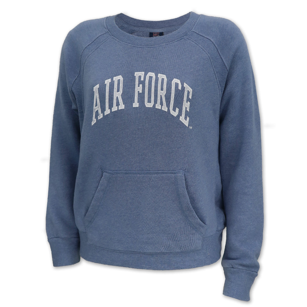 Air Force Ladies Michaela Angel Fleece Crewneck (Stonewash)