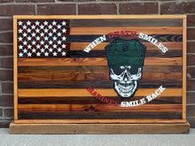 Load image into Gallery viewer, When Death Smiles Barnwood Flag Sign