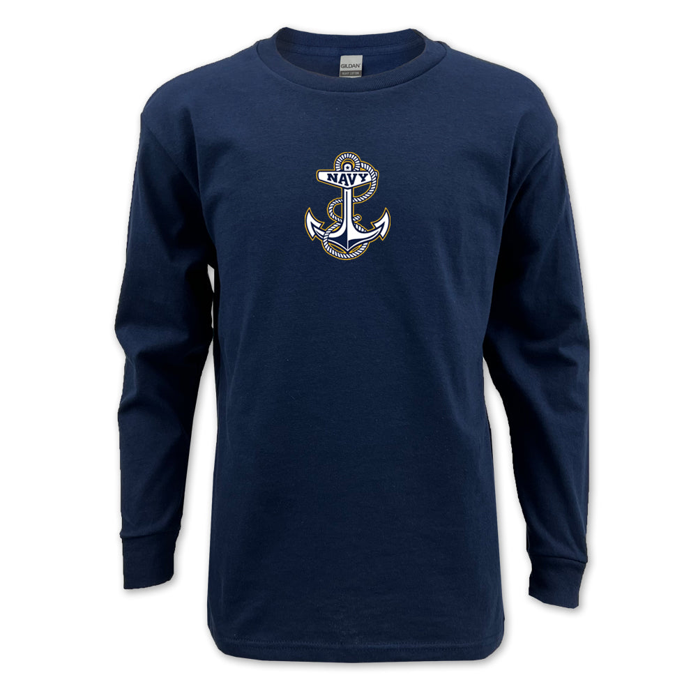 Pick Your Design Navy Youth Long Sleeve T-Shirt (Navy)