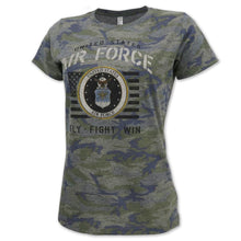 Load image into Gallery viewer, AIR FORCE LADIES VINTAGE STENCIL T-SHIRT (CAMO) 1