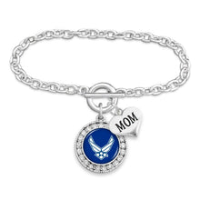 Load image into Gallery viewer, AIR FORCE WINGS CRYSTAL MOM BRACELET