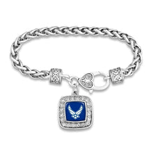 Load image into Gallery viewer, AIR FORCE WINGS CRYSTAL SQUARE BRACELET