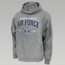 Load image into Gallery viewer, AIR FORCE WINGS EST. 1947 HOOD (GREY)
