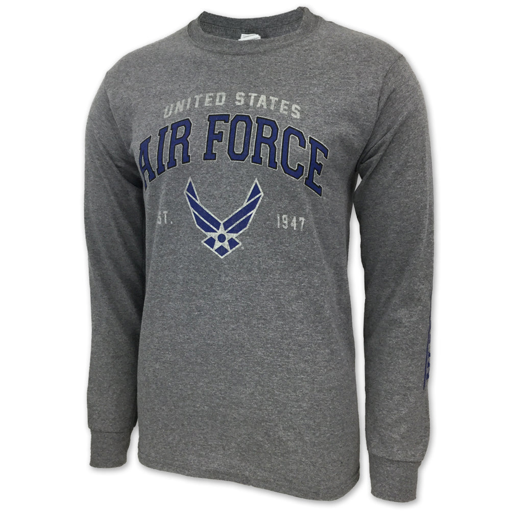 AIR FORCE WINGS EST. 1947 LONG SLEEVE T-SHIRT (GREY) 8