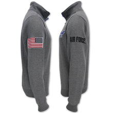 Load image into Gallery viewer, AIR FORCE WINGS EMBROIDERED FLEECE 1/4 ZIP (GREY) 2