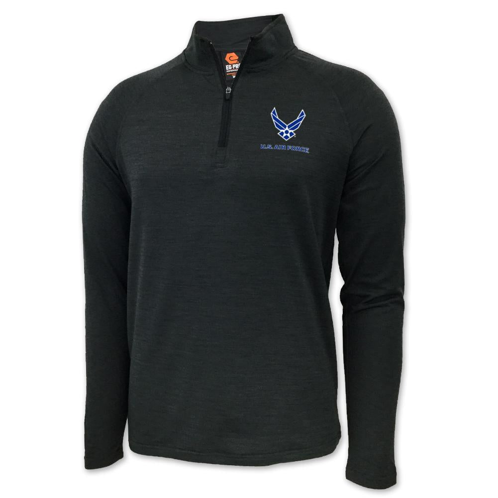 AIR FORCE WINGS LOGO PERFORMANCE 1/4 ZIP (GREY)