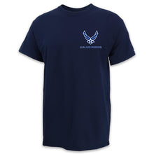 Load image into Gallery viewer, AIR FORCE WINGS LOGO LEFT CHEST T-SHIRT (NAVY)
