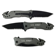 Load image into Gallery viewer, ARMY LOCK BACK KNIFE (GREY)
