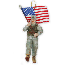 Load image into Gallery viewer, ARMY SOLDIER WITH FLAG ORNAMENT 1