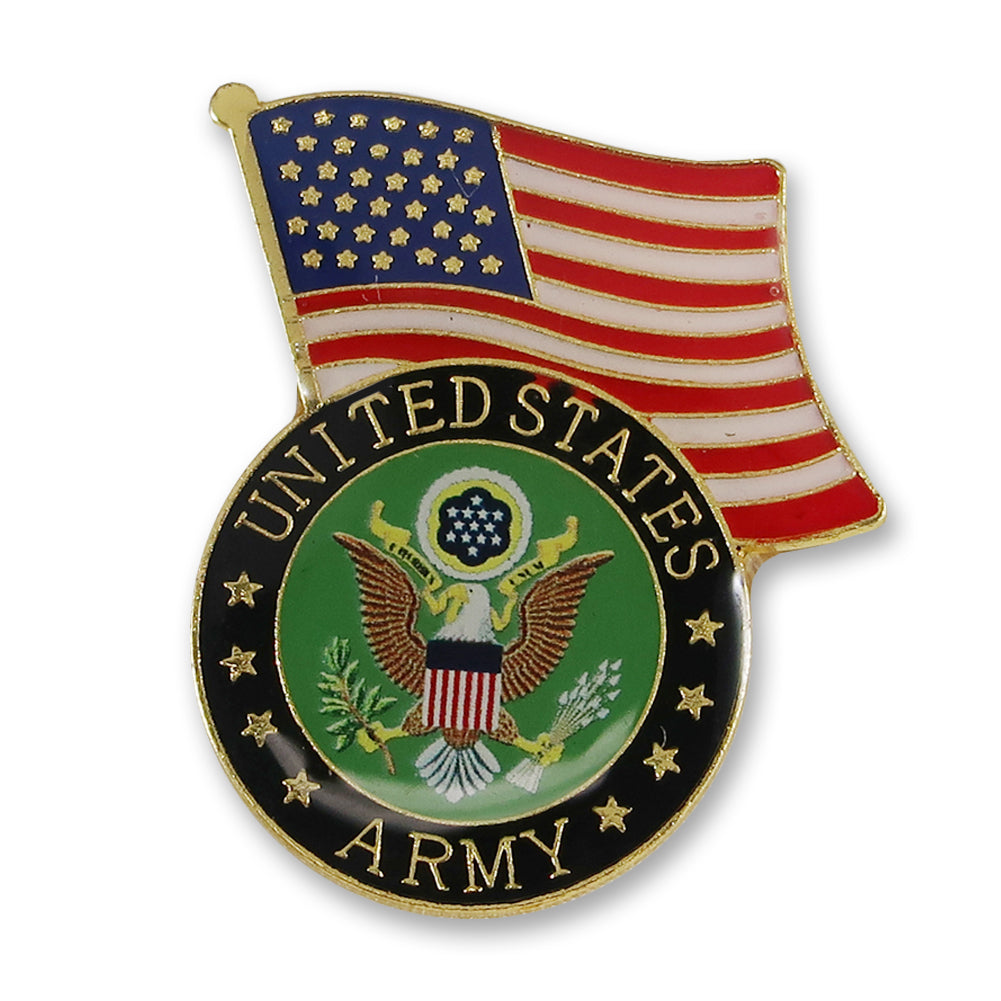 ARMY WAVING FLAG SEAL LAPEL PIN 2