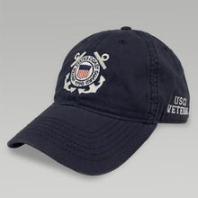Load image into Gallery viewer, COAST GUARD SEAL VETERAN TWILL HAT (NAVY) 3