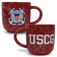 Load image into Gallery viewer, Coast Guard Marbled 17 oz Mug (Red)