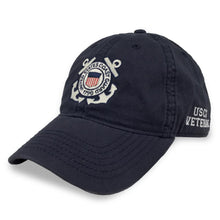 Load image into Gallery viewer, COAST GUARD SEAL VETERAN TWILL HAT (NAVY) 5