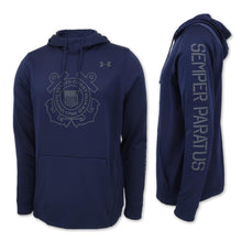 Load image into Gallery viewer, COAST GUARD UNDER ARMOUR SEMPER PARATUS ARMOUR FLEECE HOOD (NAVY) 3