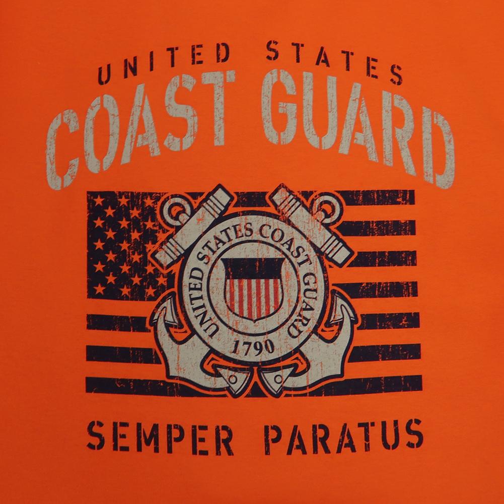 COAST GUARD VINTAGE STENCIL T-SHIRT (ORANGE) 2