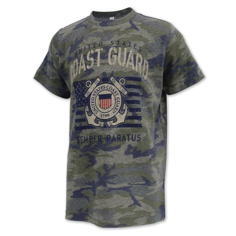 COAST GUARD YOUTH VINTAGE STENCIL T-SHIRT (CAMO) 1