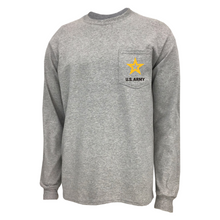 Load image into Gallery viewer, Army Star Pocket Long Sleeve T-Shirt
