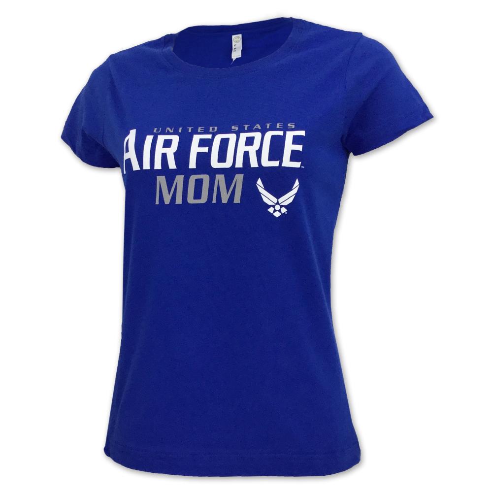 LADIES UNITED STATES AIR FORCE MOM T-SHIRT (ROYAL) 2