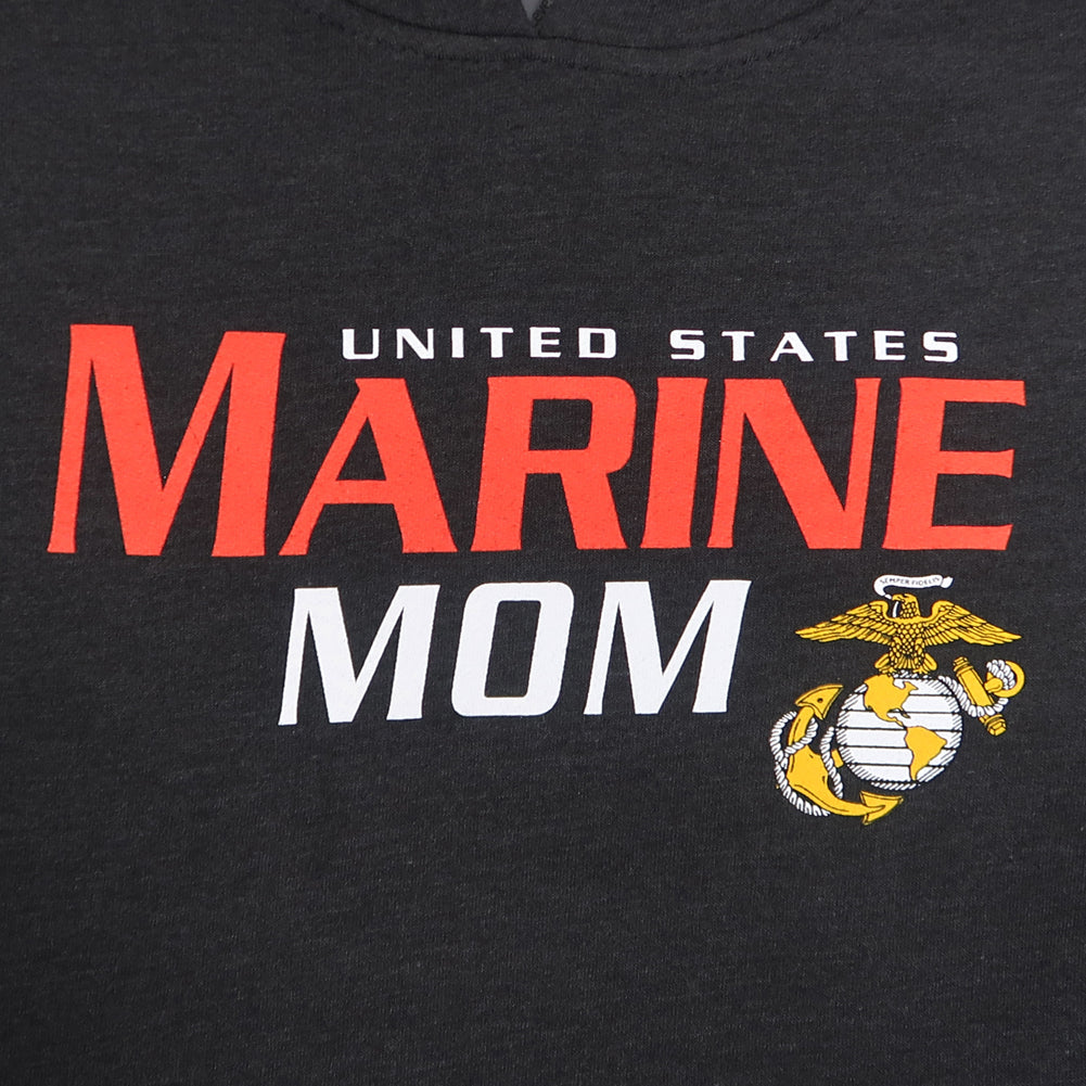 UNITED STATES MARINE MOM HOOD (HEATHER BLACK)