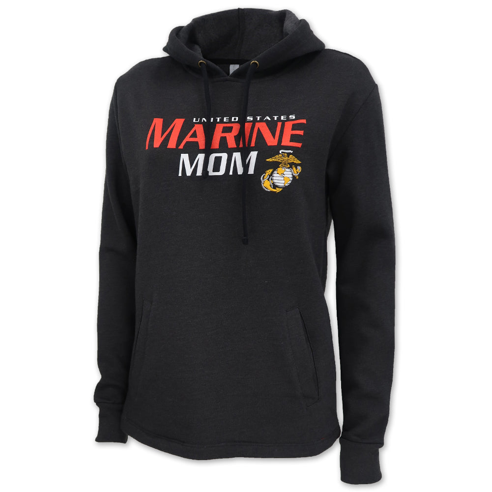 LADIES UNITED STATES MARINE MOM HOOD (HEATHER BLACK) 1