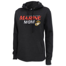 Load image into Gallery viewer, LADIES UNITED STATES MARINE MOM HOOD (HEATHER BLACK) 1