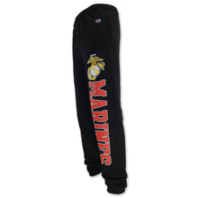 Load image into Gallery viewer, Marines Champion Fleece Banded Sweatpants (Black)