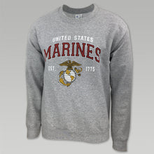 Load image into Gallery viewer, MARINES GLOBE EST. 1775 CREWNECK SWEATSHIRT (GREY)