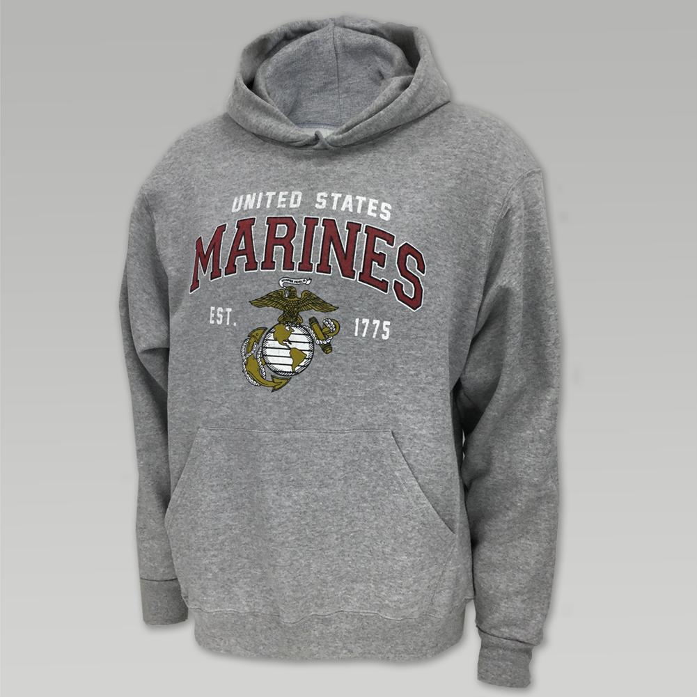 MARINES GLOBE EST. 1775 HOOD (GREY)