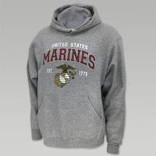 Load image into Gallery viewer, MARINES GLOBE EST. 1775 HOOD (GREY)