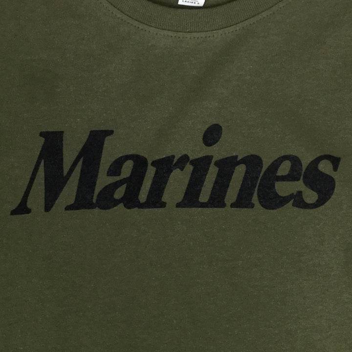 MARINES LADIES LOGO CORE T-SHIRT (OD GREEN) 1