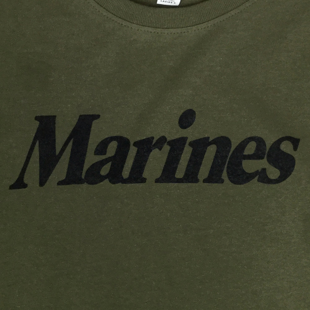 MARINES LADIES LOGO CORE T-SHIRT (OD GREEN) 1