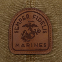 Load image into Gallery viewer, MARINES SEMPER FIDELIS CANVAS ADJUSTABLE HAT (CAMEL)