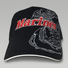 Load image into Gallery viewer, MARINES SIDE BILL HAT BLACK 3