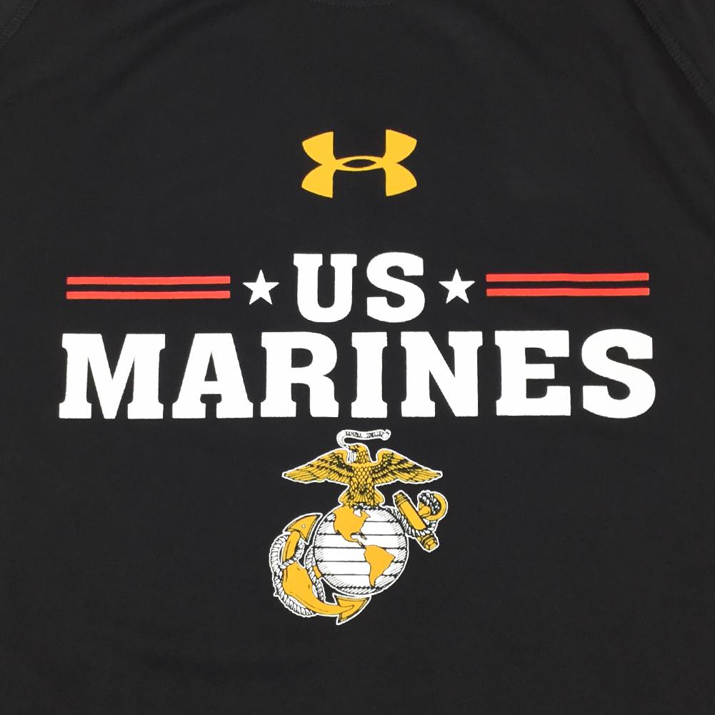 MARINES UNDER ARMOUR STARS TECH T-SHIRT (BLACK) 2