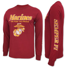 Load image into Gallery viewer, MARINES THE FEW THE PROUD LONG SLEEVE T (CARDINAL)