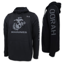 Load image into Gallery viewer, MARINES UNDER ARMOUR OORAH ARMOUR FLEECE HOOD (BLACK) 2